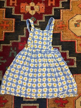 Shabby Chic Blue Dress with White & Yellow Daisy Print